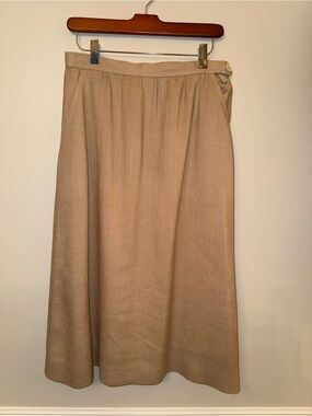 Vintage Evan Picone Linen Blend Midi Skirt Size 8 EUC